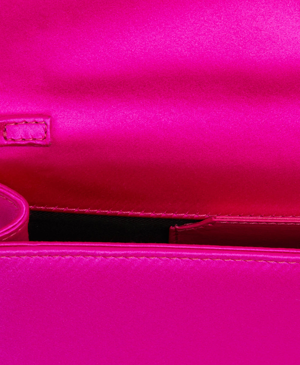 Women's Fuschia Satin Magnetic Clutch Bag Malone Souliers